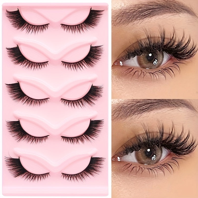 5/10 Pairs Cat Eye False Eyelashes Natural Curling Fluffy Fox Eye Long