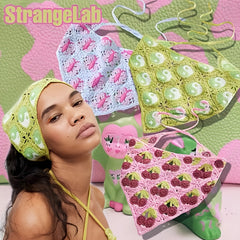 Neon Crochet Bandana Y2K Head Wrap Hair Accessory