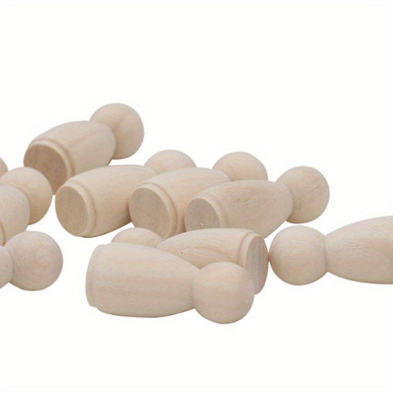 20pcs Unfinished Wooden Peg Dolls Angel DIY Natural Doll Bodies