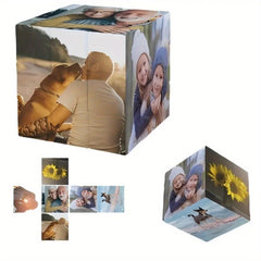 Personalized 3D Rotating Photo Cube Puzzle Gift
