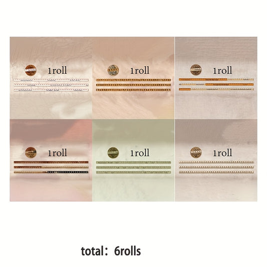 6 Pack Artistic Washi Tapes - Back to School Craft Collection