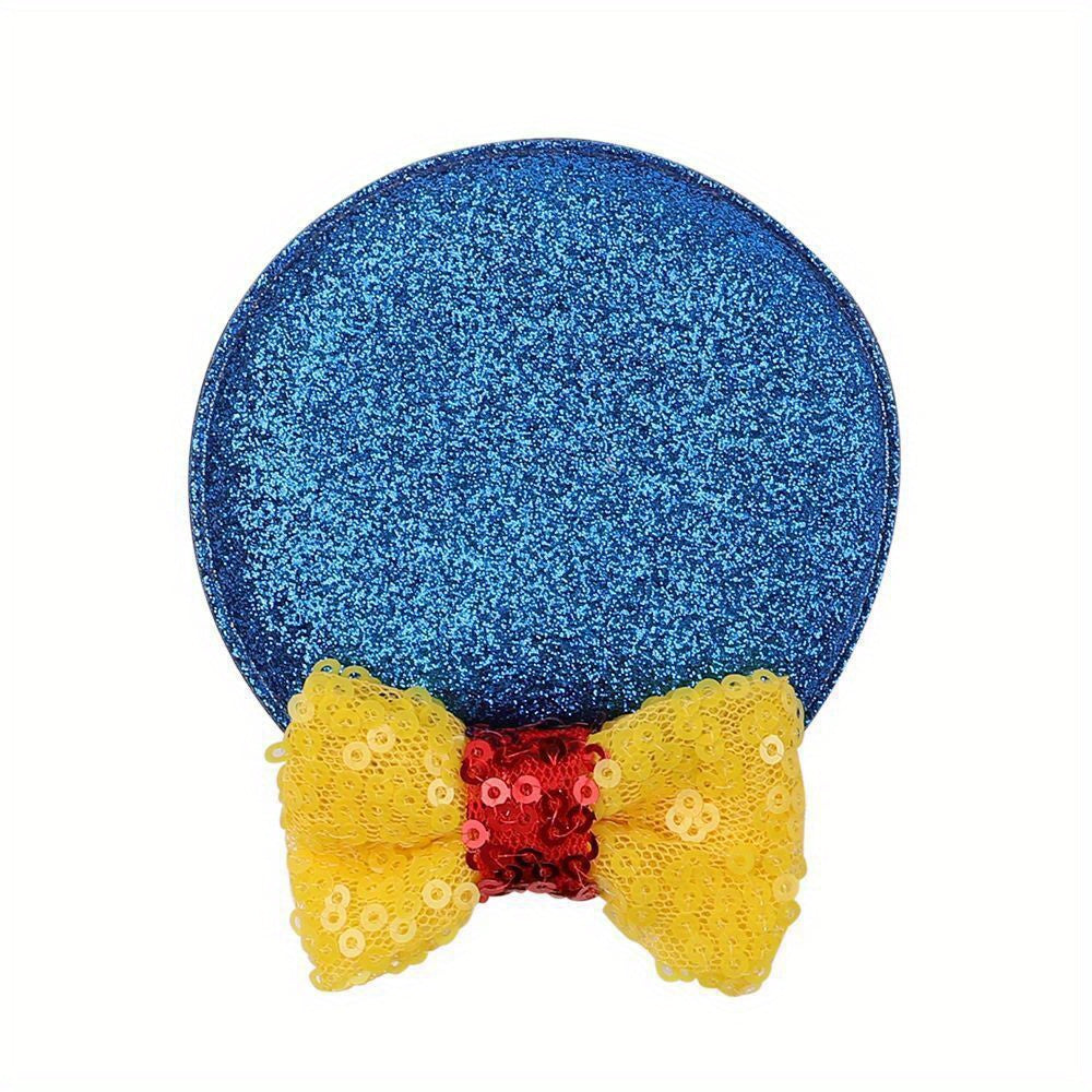 2pcs Mouse Ears Hair Clip Sequin Bow for Kids Party Cosplay