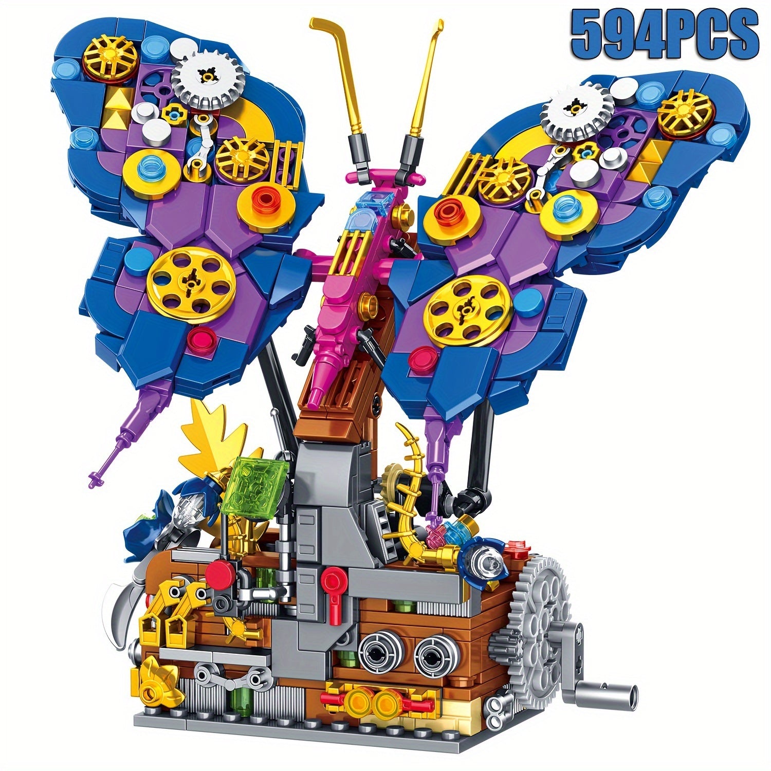 Mechanical Butterfly Model Building Set with Stand ABS Material