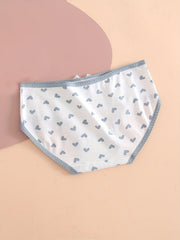 5pcs Heart & Plaid Print Briefs Comfy Intimates Panties