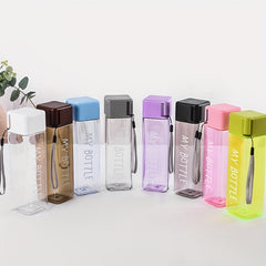 500ml Reusable Square Plastic Water Cup Lightweight Clear Bottle
