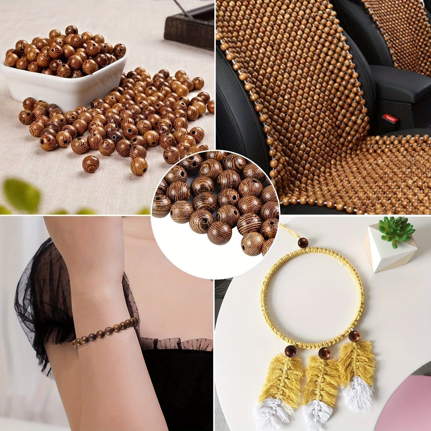 8mm Chicken Wings Wooden Beads Round Beads Sandalwood DIY Jewelry Accessories