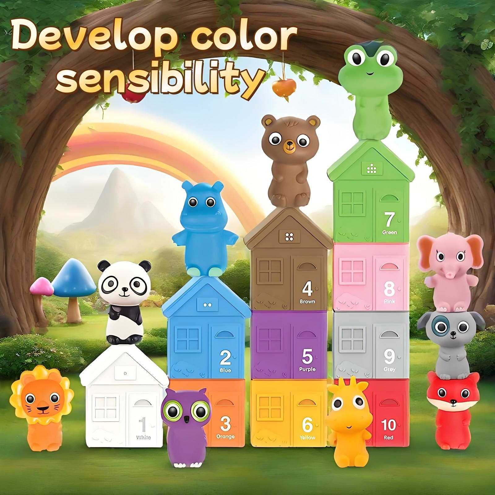 Forest Animal Hand Puppet Toys 10pcs Set for Role Play