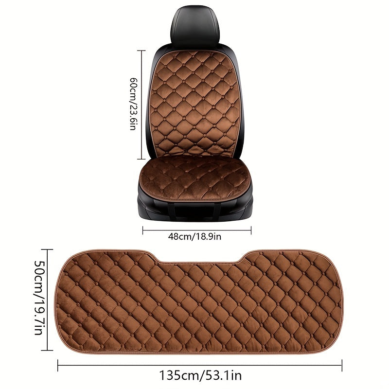 Car Diamond Seat Cushion Winter Plush Universal Warm Thickened Soft Short Plush