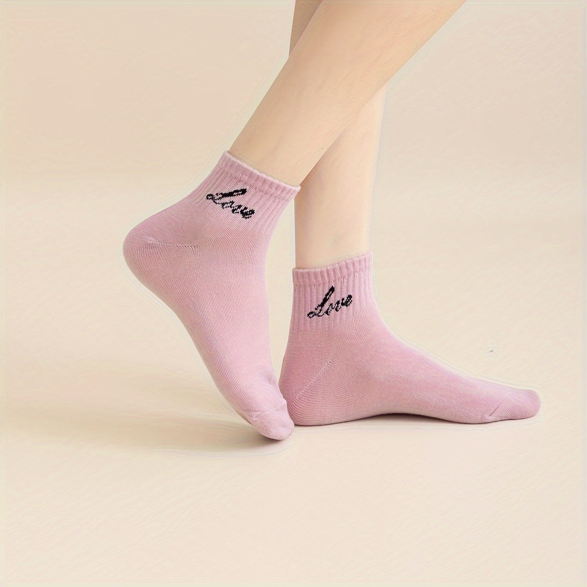 7 Pairs Letter Print Short Socks Women's Stockings