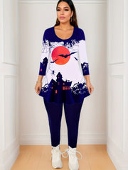  Halloween 2-Piece Set Graphic Long Sleeve Top