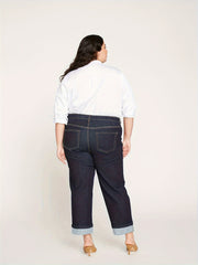  Solid Button Fly Straight Leg Jeans