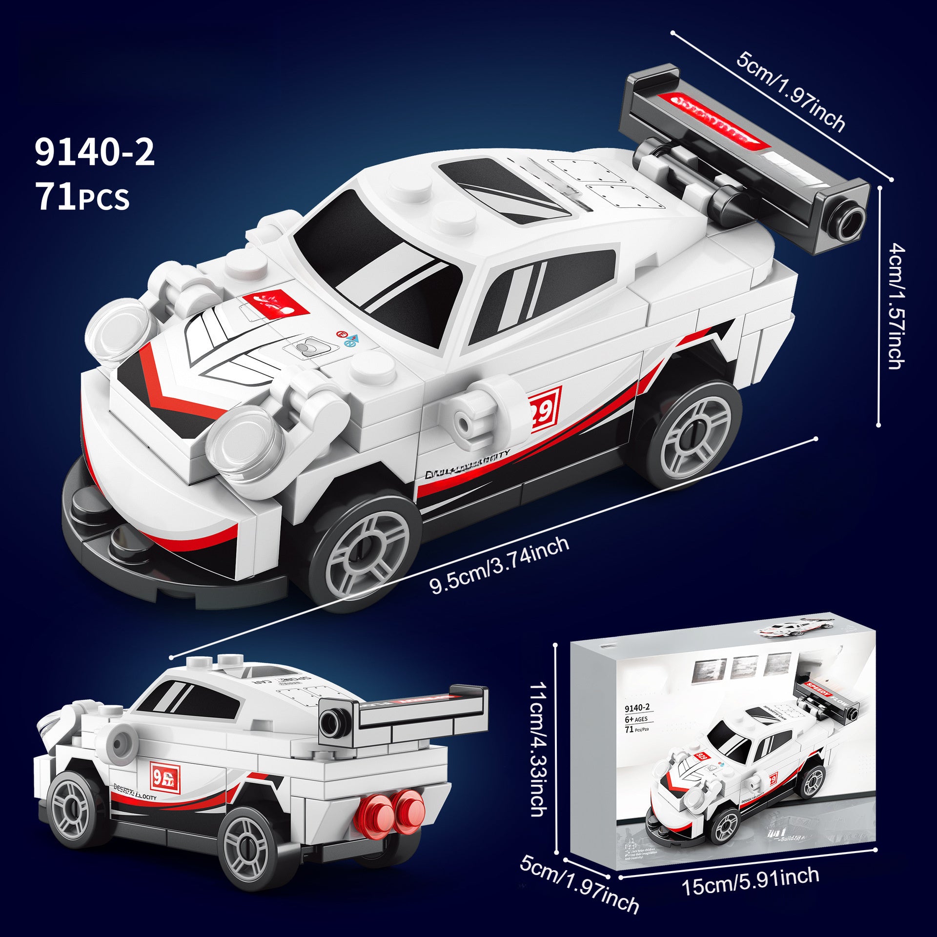 86pcs Building Block Pull Back Racing Car Fun Racing Experience Toy