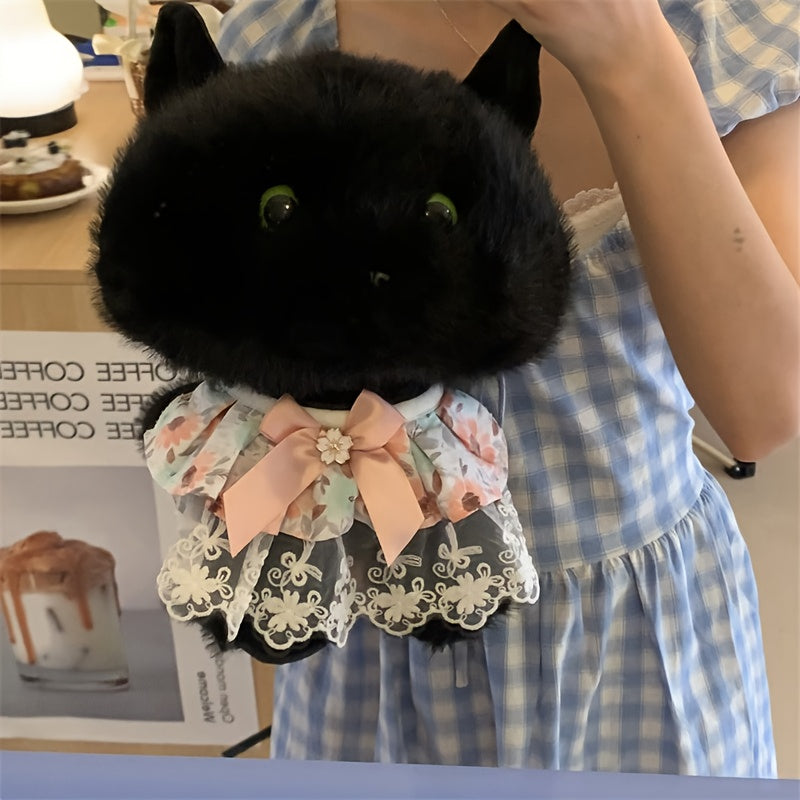 Cat Plush Doll Soft Fluffy Chubby Body with Expressive Eyes Plush Furry Texture
