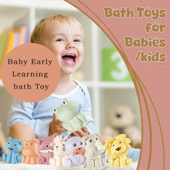Baby Safe Soft Bath Animal Water Play Toy Set 9pcs
