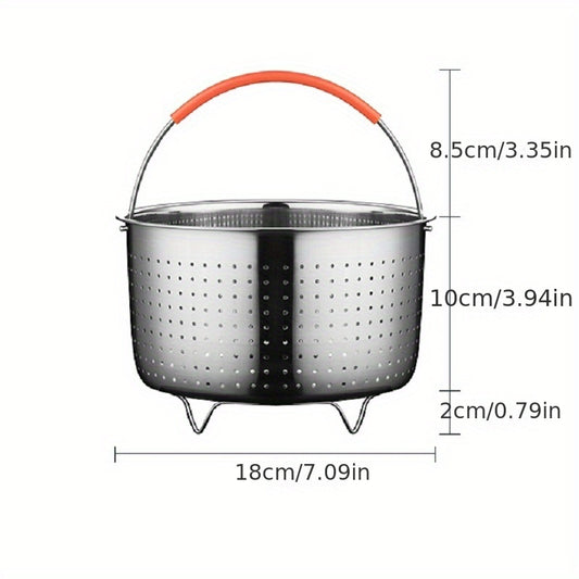 1pc Stainless Steel Steamer Basket Insert 18.01cmx12.01cm