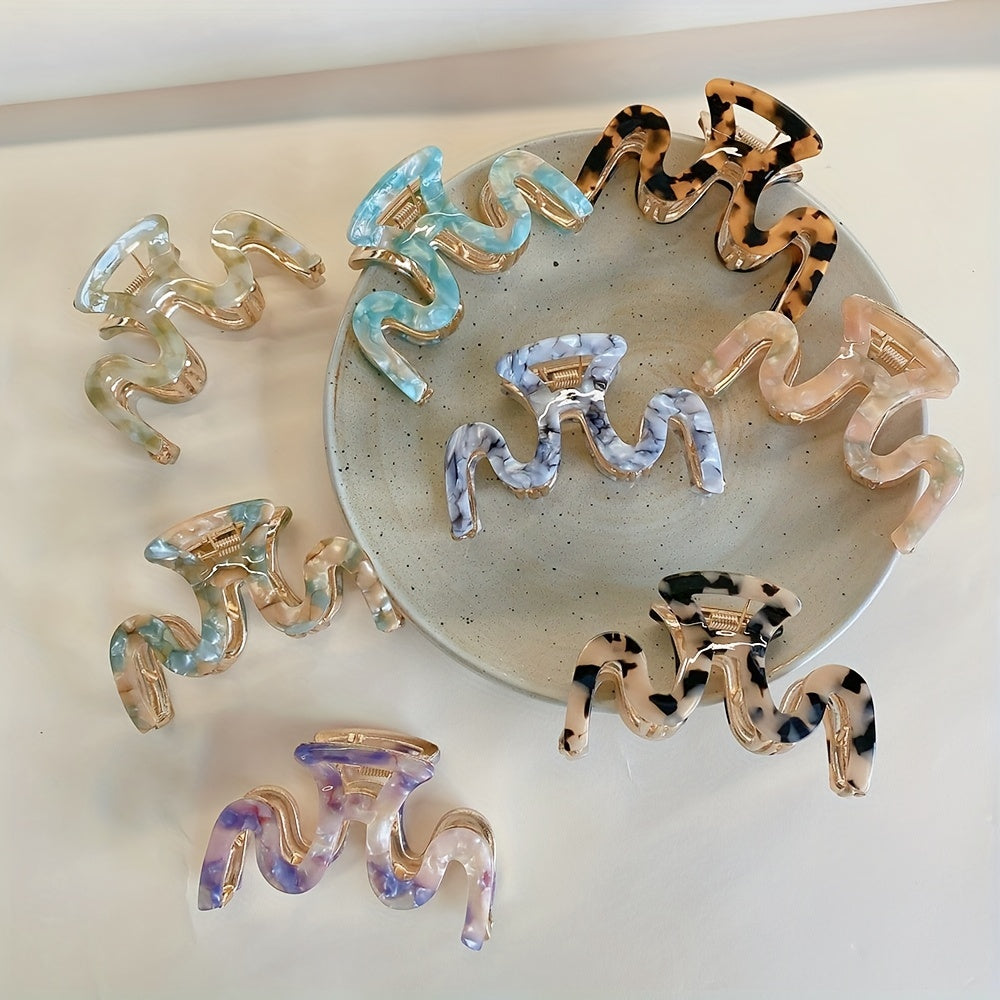 Acetate Wave Hair Clip Back Head Shark Claw Hair Accessories