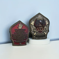 Firefighter Challenge Coin - Shield Shape Novelty Gift
