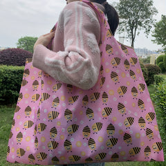 Bee Print Shoulder Bag Lightweight Storage Bag