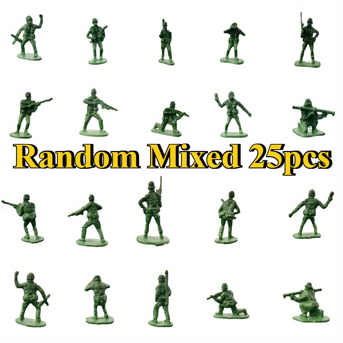 25 Mixed 1:50 Scale Green Plastic Model People Diorama Dollhouse Figurines Set