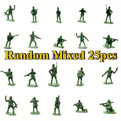 25 Mixed 1:50 Scale Green Plastic Model People Diorama Dollhouse Figurines Set