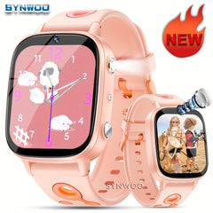 Synwoo Pink Smart Watch for Kids Games Alarm IP68 Waterproof