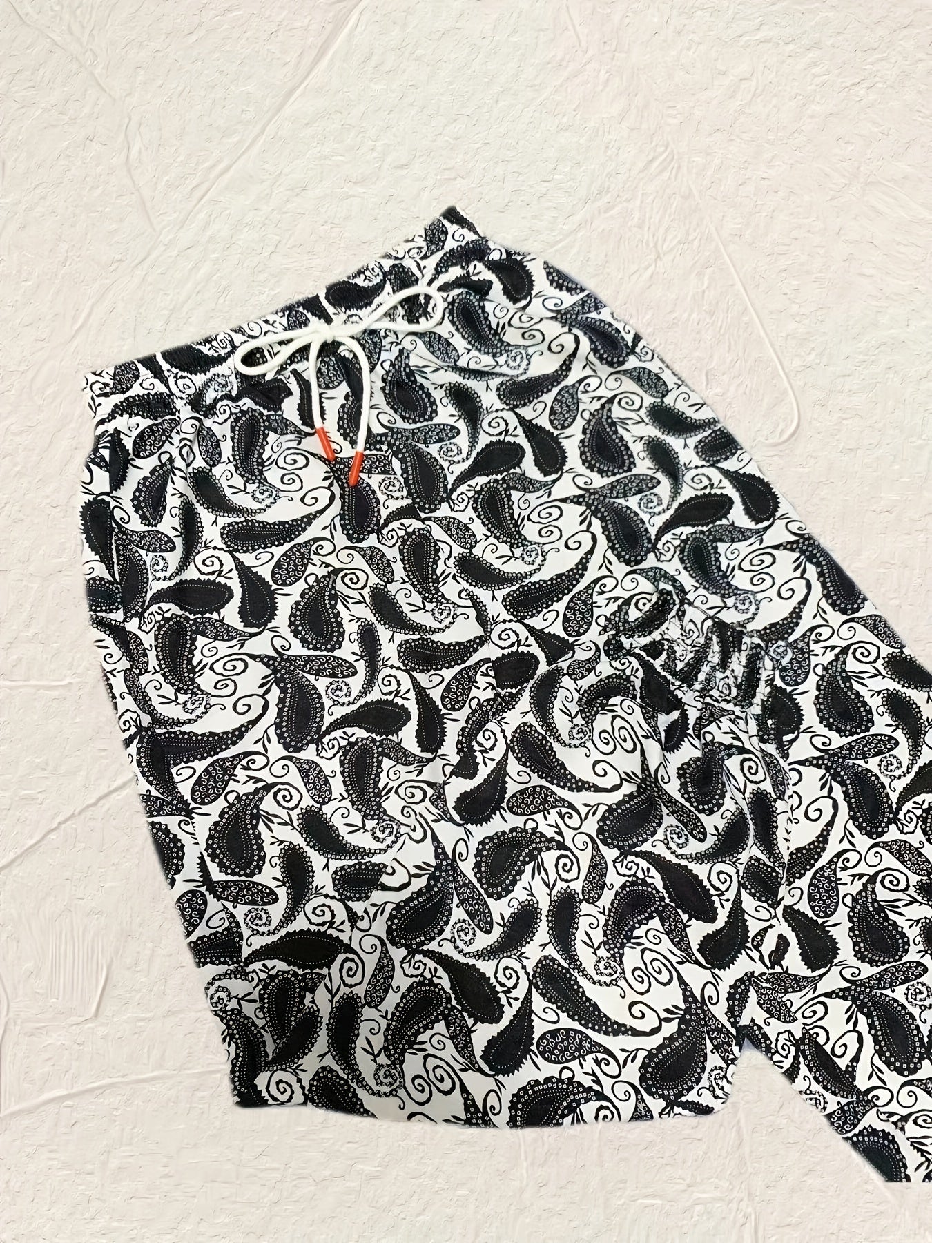  Boho Pants Women's Plus Paisley Floral Print Drawstring Elastic