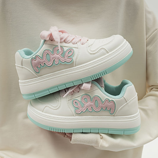 Letter Patched Stylist Skate Shoes for Women