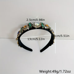 Vintage Crystal Pineapple Headband Rhinestone Headdress Hair Band