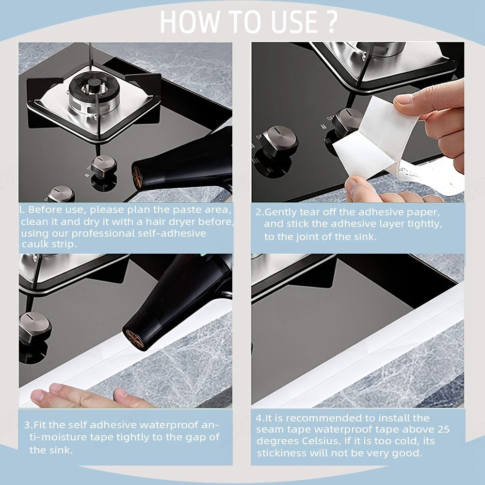 Self-Adhesive Caulk Strip 320 04cm for Kitchen Bathroom Sealing
