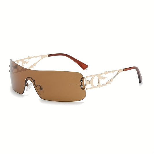 Y2K Rimless Wrap Around Sunglasses UV400