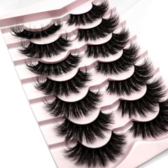 7 Pairs Full Strip Eyelashes Thick Curling 18mm Fluffy False Eyelashes