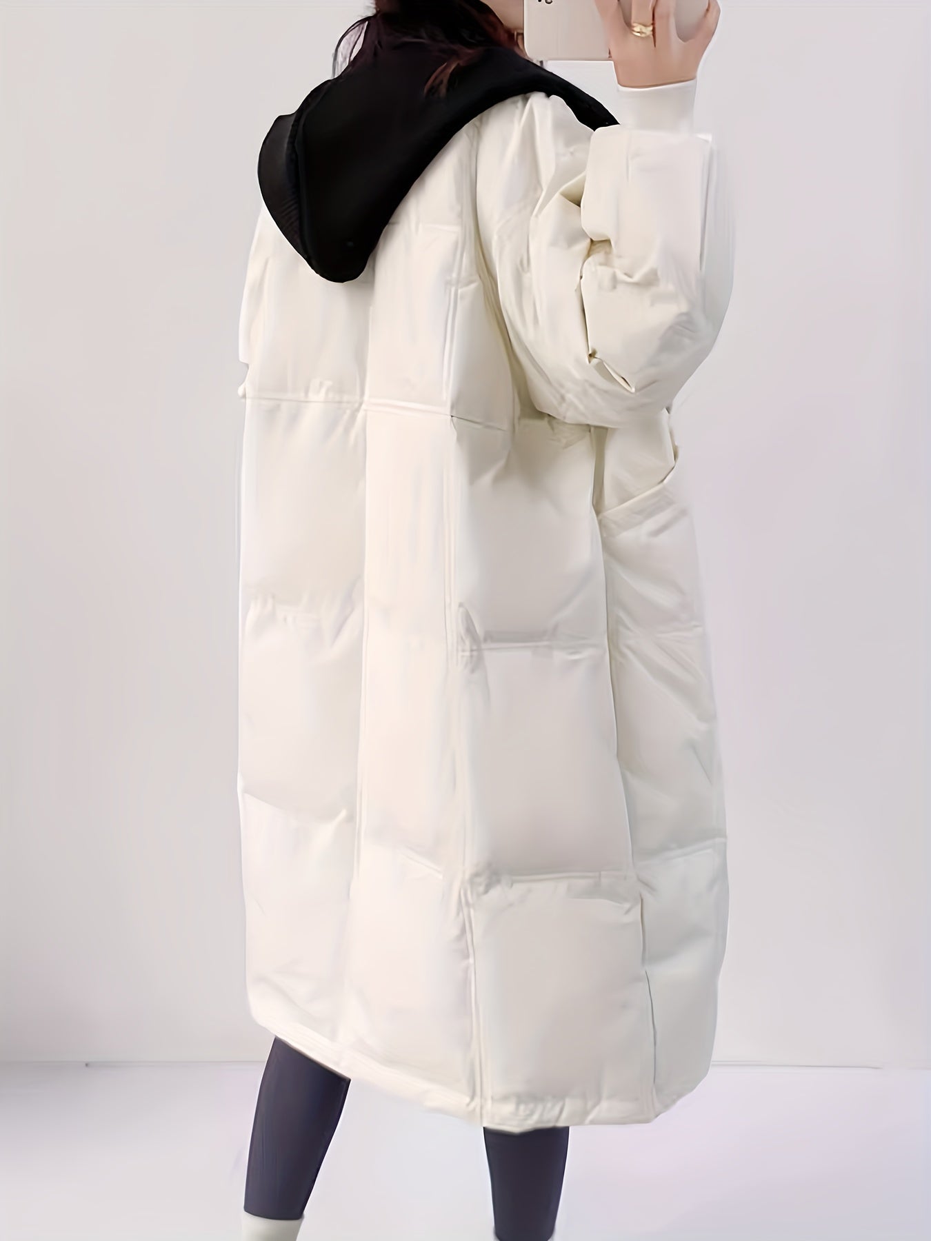Over The Knee Long Puffer Coat Thickened Warm Winter Hooded Jacket