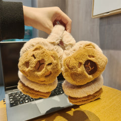 Cute Cartoon Capybara Plush Earmuffs for Adults