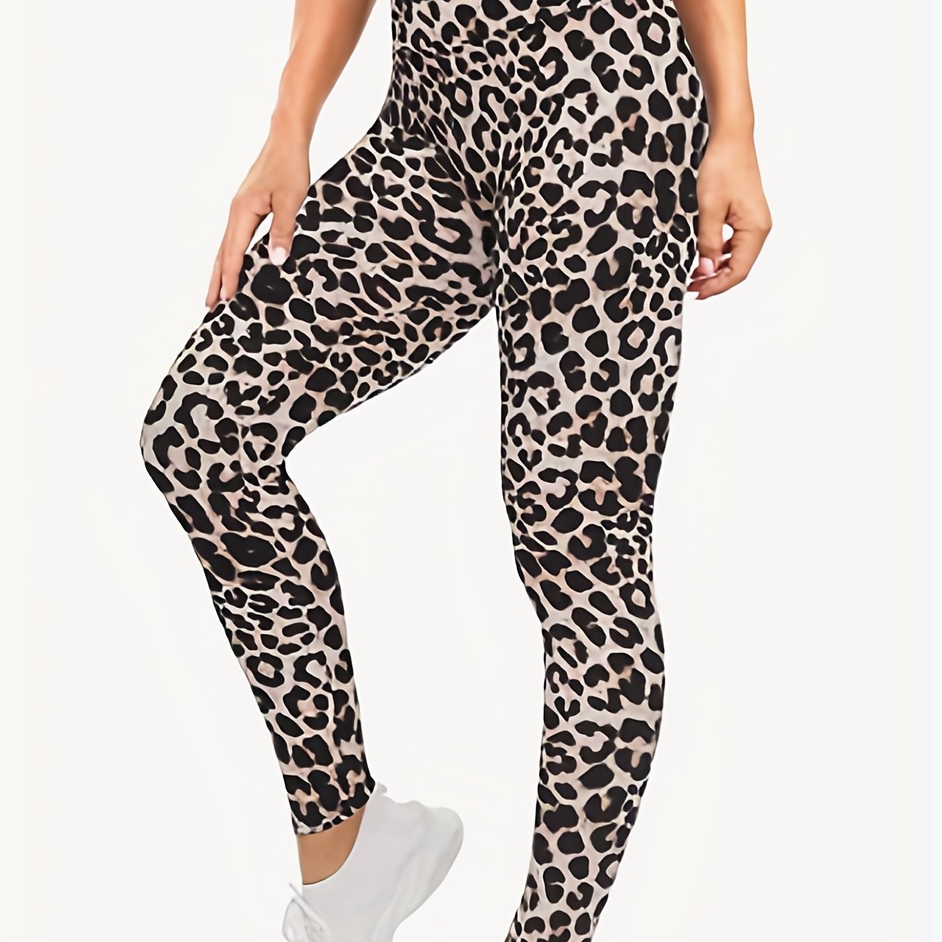 Leopard Print High Waist Leggings Casual Long Length Slim Leggings