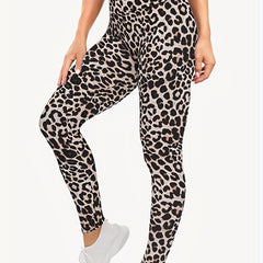 Leopard Print High Waist Leggings Casual Long Length Slim Leggings