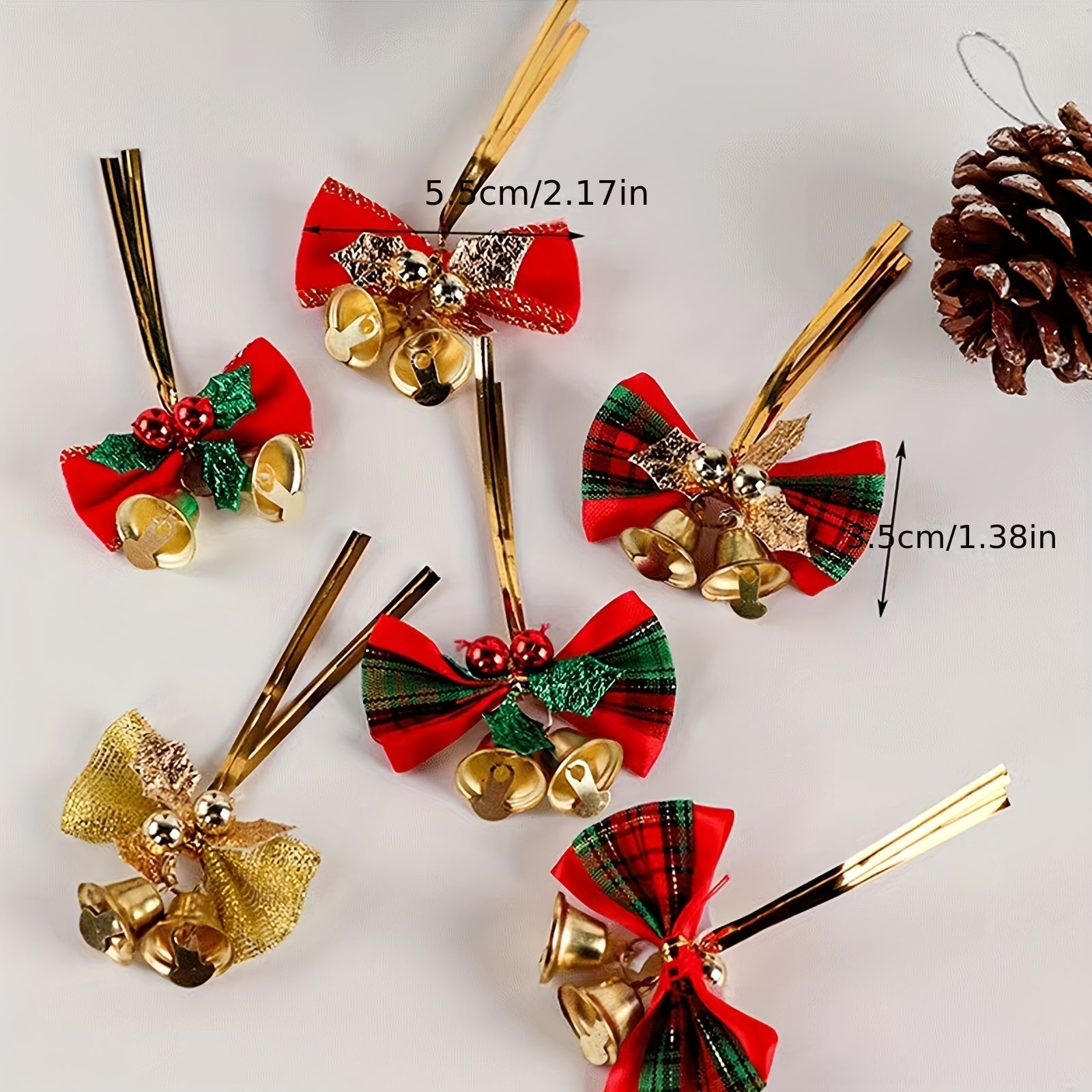 3pcs Christmas Tree Double Bell Decoration Set Christmas Tree Pendant