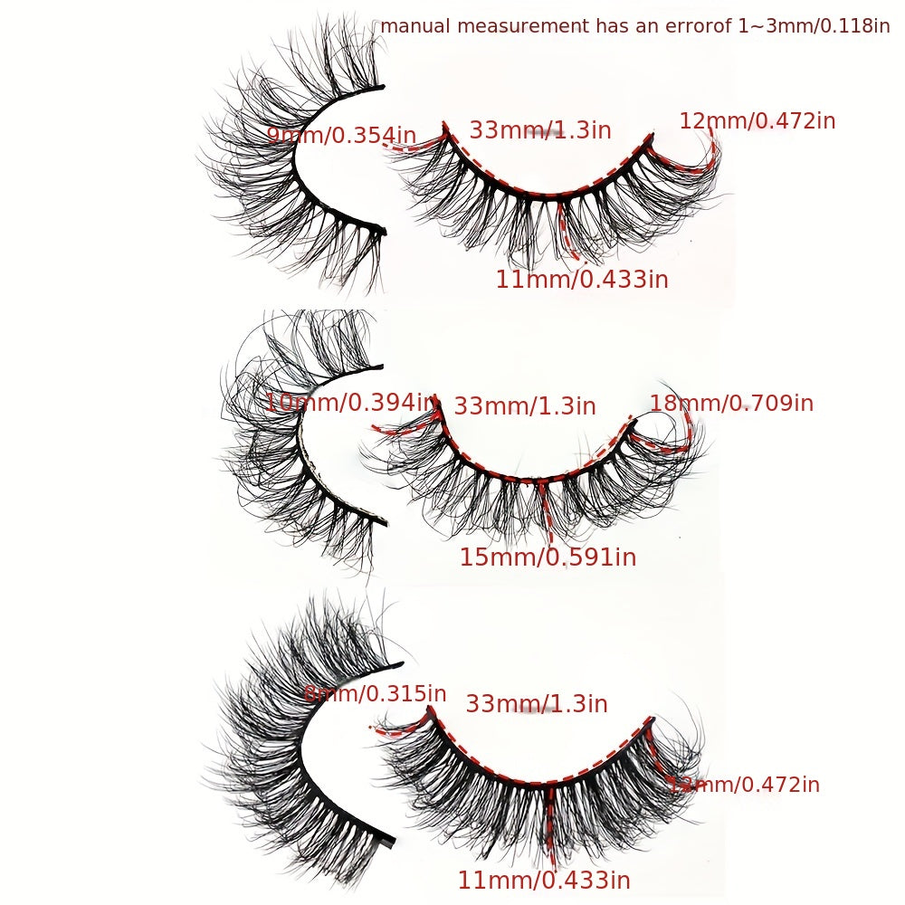 7 Pairs Faux Mink False Eyelashes Long Lasting Fluffy Volume Lashes