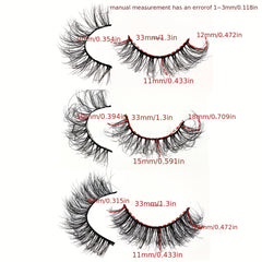 7 Pairs Faux Mink False Eyelashes Long Lasting Fluffy Volume Lashes