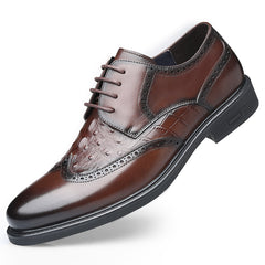 LAORENTOU Men's Leather Wingtip Oxford Derby Shoes