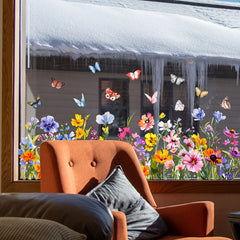 Floral Removable PVC Sticker 28 x 89 - Wall & Glass Window Decor