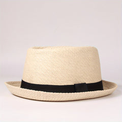 Casual Sunshade Straw Hat With Band for Outdoor Travel Seaside Unisex