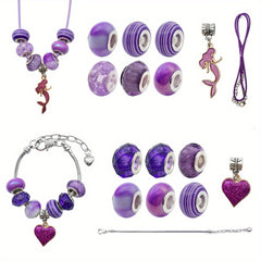 Purple Series DIY Bracelet and Necklace Craft Kit for Women