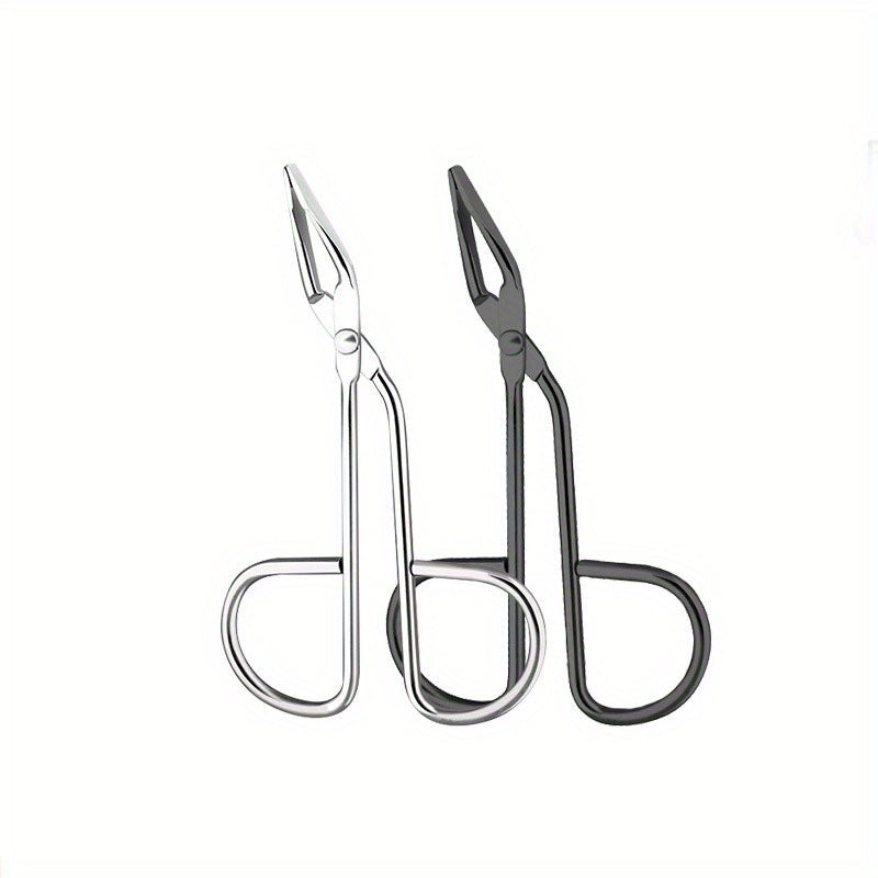 2pcs Stainless Steel Curved Eyebrow Tweezer Scissors Face Hair Removal Tool