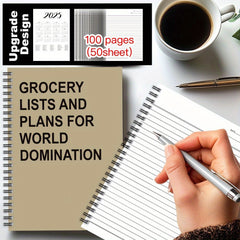 Funny Grocery Lists & World Domination Notebook