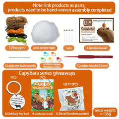 Capybara Crochet Kit for Adults - Christmas Gift, Beginner Craft Set