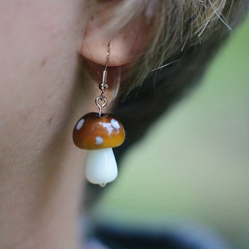 Vintage Gothic Mushroom Earrings Women Men