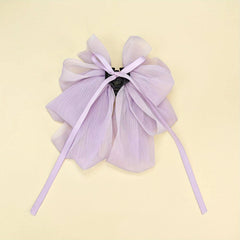 Large Mesh Bow Hair Claw Clip Ribbon Sweet Hair Claw Clip Ponytail Holder