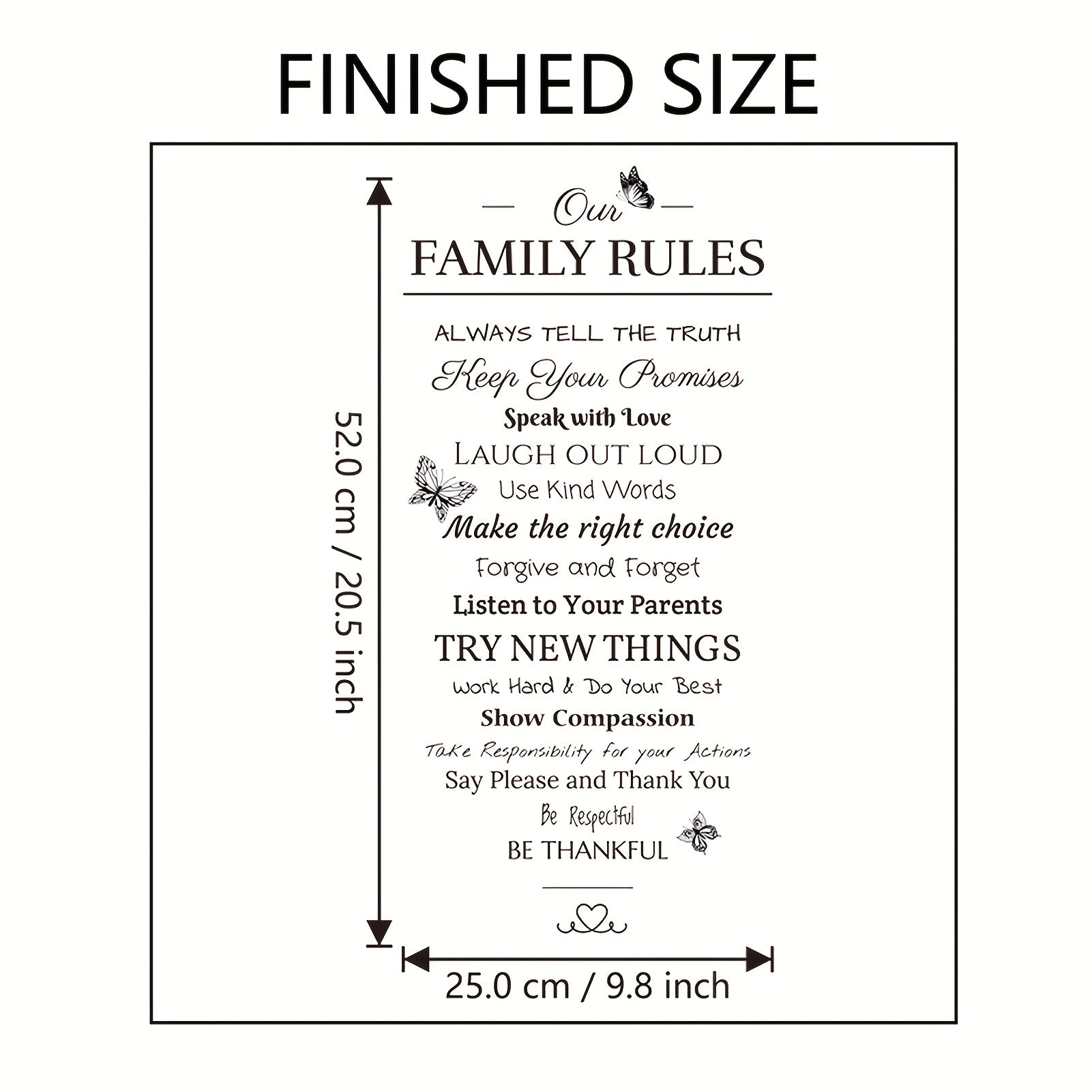 Family Rules Decorative Pattern Wall Stickers