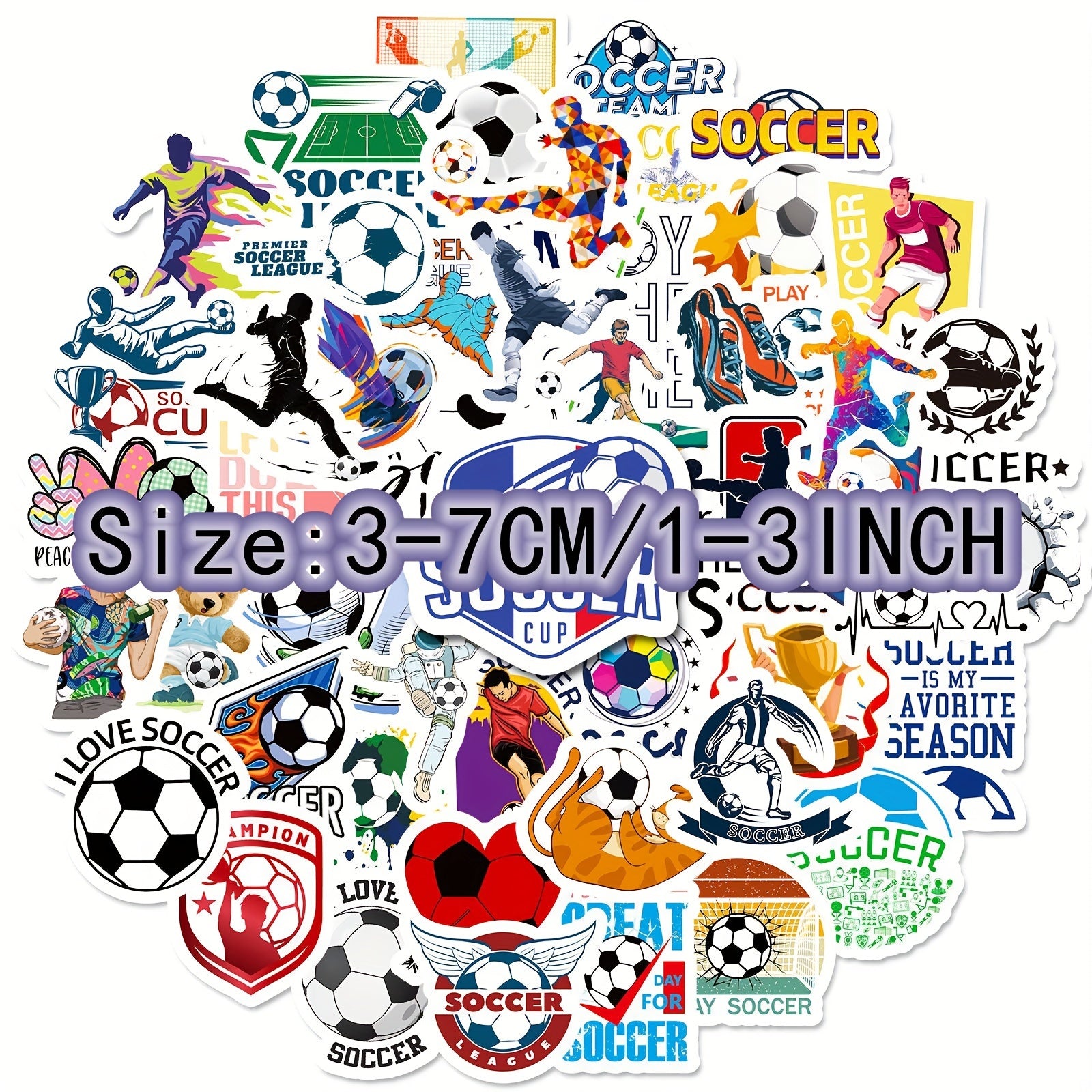 50pcs Football Star Team Graffiti Stickers Waterproof Decor