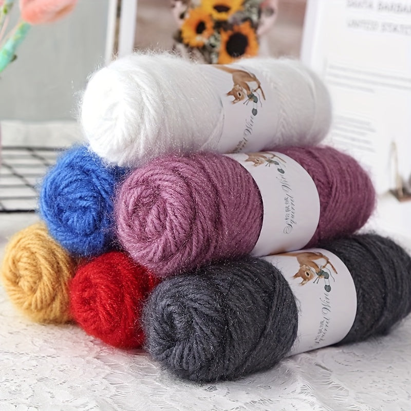 100 Fine Polyester Crochet Yarn - 4 Layers, Medium Thick, Warm & Soft Yarn
